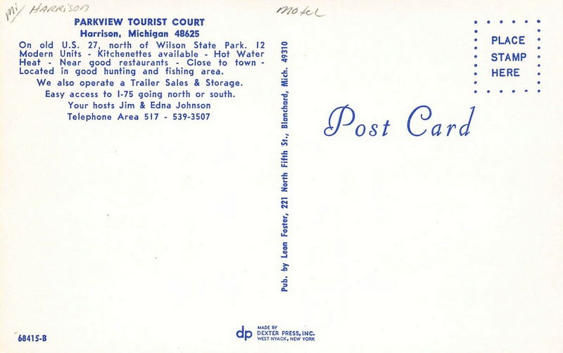 Parkview Tourist Court - Vintage Postcard (newer photo)